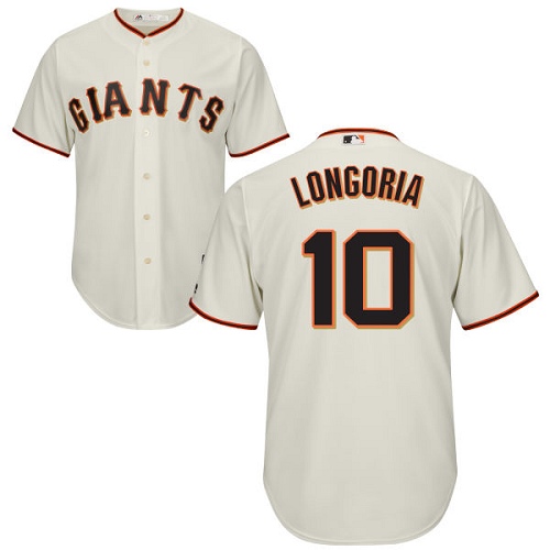 Giants #10 Evan Longoria Cream New Cool Base Stitched MLB Jersey - Click Image to Close